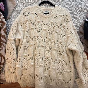 American Eagle Outfitters Cream Knit Sweater